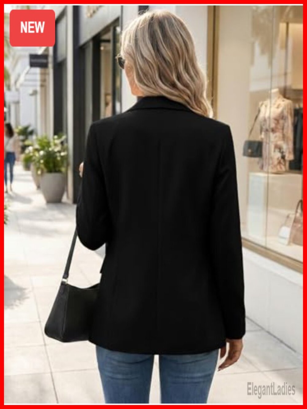 Women's Lightweight Fully Lined Business Casual Blazer Suit Jacket with Pockets - Picture 4 of 6